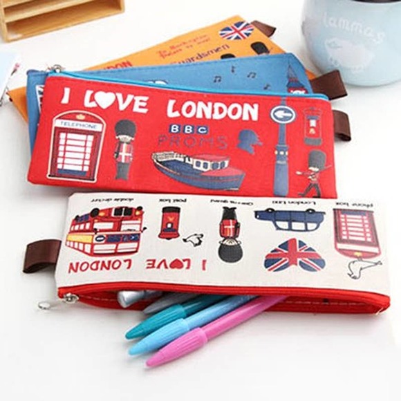 I LOVE LONDON Kawaii Canvas makeup bag/pencil case~~NWOT… - Picture 1 of 4